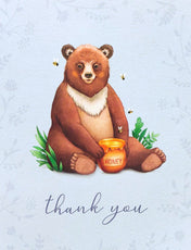 brown bear with honey pot vintage retro greetings card thank you cards uk stationery