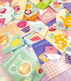 happy day daily life pretty lomo card cards mini postcard postcards journalling supplies cute kawaii flower food drink sweets uk stationery