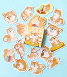 shiba inu dog husky shitsu puppy sticker flake flakes cute kawaii uk stationery mini box pack 45 pets dogs