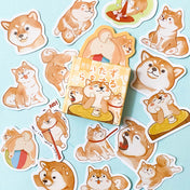 shiba inu dog husky shitsu puppy sticker flake flakes cute kawaii uk stationery mini box pack 45 pets dogs