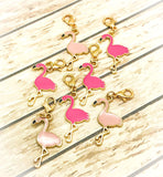 pink flamingo flamingos planner charm charms clip clips stitch marker gold tone metal cute kawaii uk planning supplies
