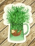cute sloth in mug cute teacup postcard post card cards uk kawaii stationery store pretty animal animals