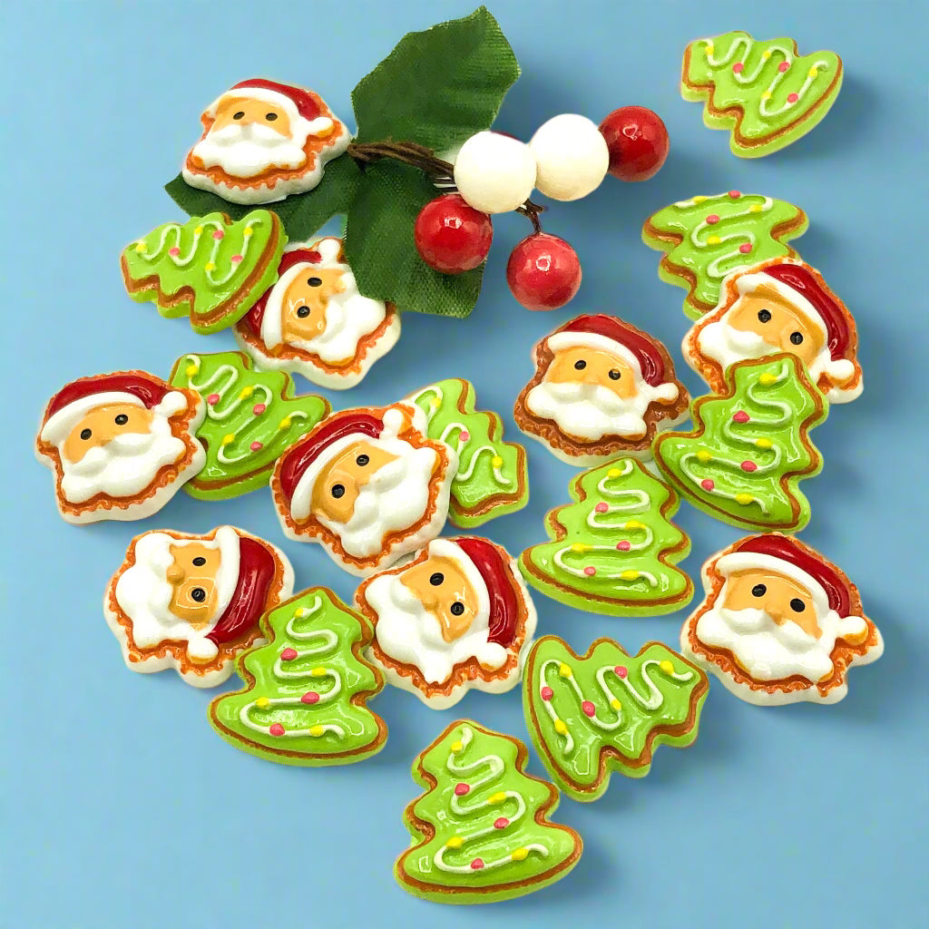 santa tree cookie resin fb flat back christmas cookies father trees uk cute kawaii craft supplies resins festive