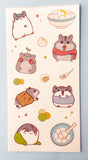 cute kawaii hamster hamsters translucent washi paper sticker stickers sheet sheets pack 6 uk stationery pets plastic fun pretty animal animals