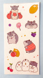 cute kawaii hamster hamsters translucent washi paper sticker stickers sheet sheets pack 6 uk stationery pets plastic fun pretty animal animals