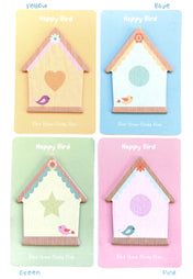 Happy Bird House mini sticky memo pad little memos birds