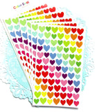 sheet of 84 rainbow coloured heart stickers glossy hearts