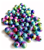 rainbow stardust glitter acrylic beads 4mm 6mm 8mm and 10mm