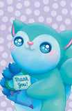 thank you thankyou card cards mini lomo business size postcard postcards greetings packaging supplies packing happy mail uk stationery squirrel kawaii cute illustration art handmade made hand bundle turquoise purple teal blue