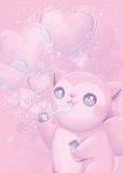 pink heart hearts valentines valentine love card greetings greeting birthday uk handmade art artist cards kawaii cute squirrel bubbles pretty