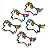 mini galloping rainbow unicorn iron on applique patch 42mm
