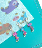cute cat cats planner charm charms clip clips stitch marker kawaii kitty kitties silver tone planning accessories uk