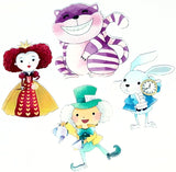 alice in wonderland acrylic fb flatback flat back mad hatter red queen hearts cheshire cat white rabbit fbs watercolour