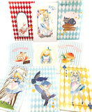 kawaii alice in wonderland postcard postcards cute stationery uk white rabbit retro post card cards collector individual addict