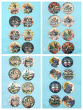 alice in wonderland sticker stickers seals 25mm round packing packaging supplies happy mail uk stationery cute kawaii