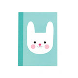 a6 bunny rabbit turquoise blue notebook lined pages 60 page note book cute kawaii uk stationery