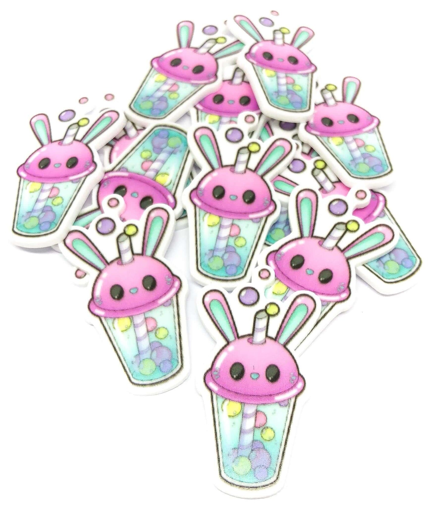 kawaii bunny rabbit drinking cup acrylic fb flatback planar uk cute kawaii craft supplies fbs flatback rabbits pink blue bunnies straw mug food and drink
