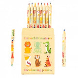 wild animals colourful creatures colouring crayon crayons pencil pencils pack set of 10 small mini kids childs gift gifts uk rex london cute kawaii