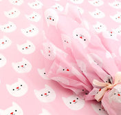 white cat on pink tissue paper cookie cats kawaii cute uk papers wrapping wrap packaging rex london sheet sheets
