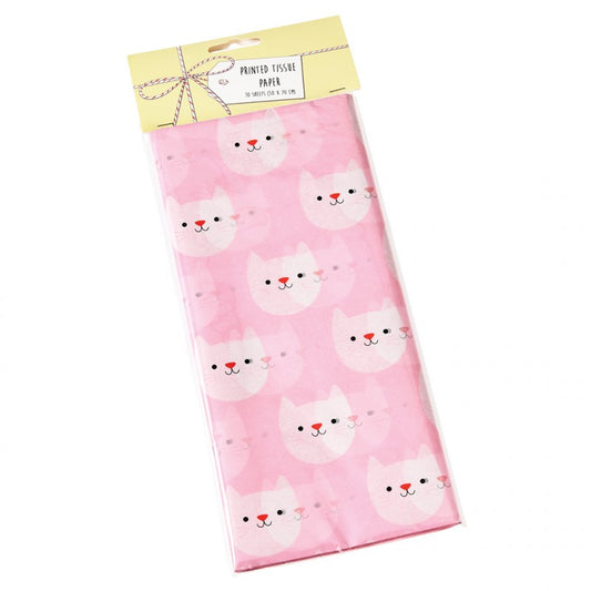 cute tissue paper pack of 10 sheets rex london uk packaging supplies kawaii cookie cat pink