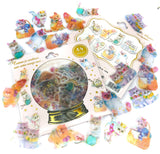 translucent sticker flake flakes stickers cats kittens 48 gold foiled pack
