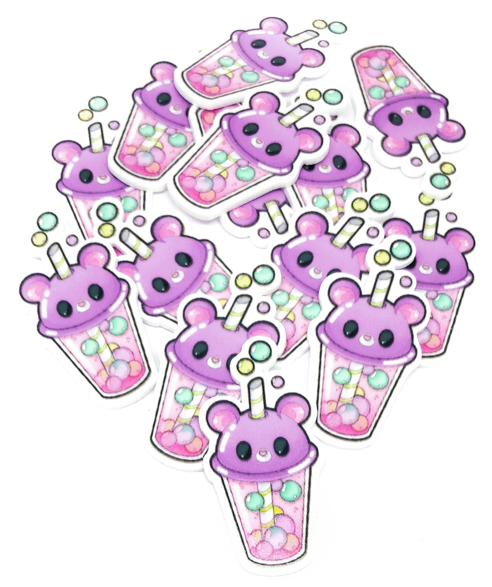 kawaii drink cup drinking cups mouse mice cute kawaii flatback flat back fb fbs acrylic planar purple pink straw uk craft supplies bubbles