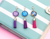 large mermaid scale scales glass cabochon planner charm clip blue purple turquoise charms uk cute kawaii planning accessories