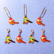 enamel enamelled bird birds christmas planner clip clips charm charms paper planning accessory gift gifts uk robin robins red blue yellow black cute kawaii