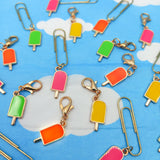 summer ice lolly lollies planner charm paper clip clips charms uk handmade gift gifts gold tone metal pink orange yellow lime green hand made