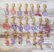 purple planner charm charms clips clip lilac magenta cat flower cloud heart star flamingo mermaid uk cute kawaii planning accessory accessories stationery gifts gold tone metal