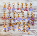 purple planner charm charms clips clip lilac magenta cat flower cloud heart star flamingo mermaid uk cute kawaii planning accessory accessories stationery gifts gold tone metal