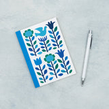 retro blue flowers and dove a6 notebook pocket note book notebooks kawaii cute uk stationery