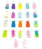 gummy bear bears glitter resin charm 20mm charms