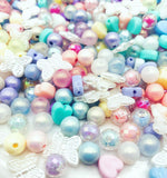 Pastel Mix Bead Bundle Acrylic x25 with Butterfly