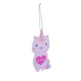 luna caticorn sass and belle hanging plaque room sign cute cat unicorn lilac pink uk gifts