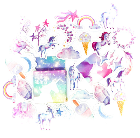 magical unicorn mini sticker flake box of 46 stickers 