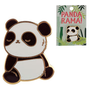 panda black and white pandas  gold metal enamel pin brooch badge uk gift gifts cute kawaii pins