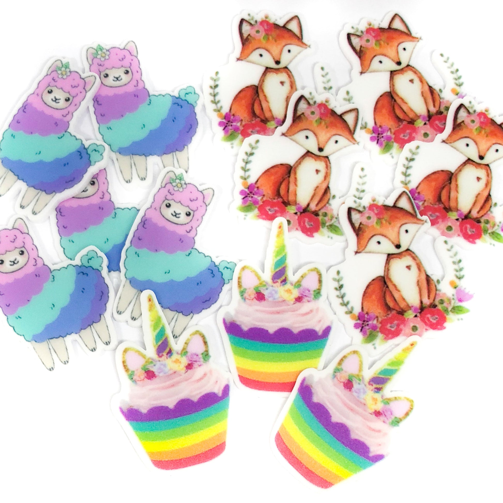 unicorn planar resin flatback flat back fb cupcake cake cakes rainbow coloured uk cute kawaii craft supplies
