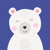 kawaii cute happy polar bear bears square greetings card blank uk stationery cards animals animal