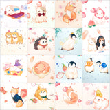 pastel cute kawaii animals postcard postcards food fruit fox penguin cat dog uk stationery store