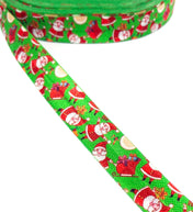 retro santa red and green claus father christmas elastic foe fold over elastics ribbon ribbons uk yard 15mm cute kawaii craft supplies