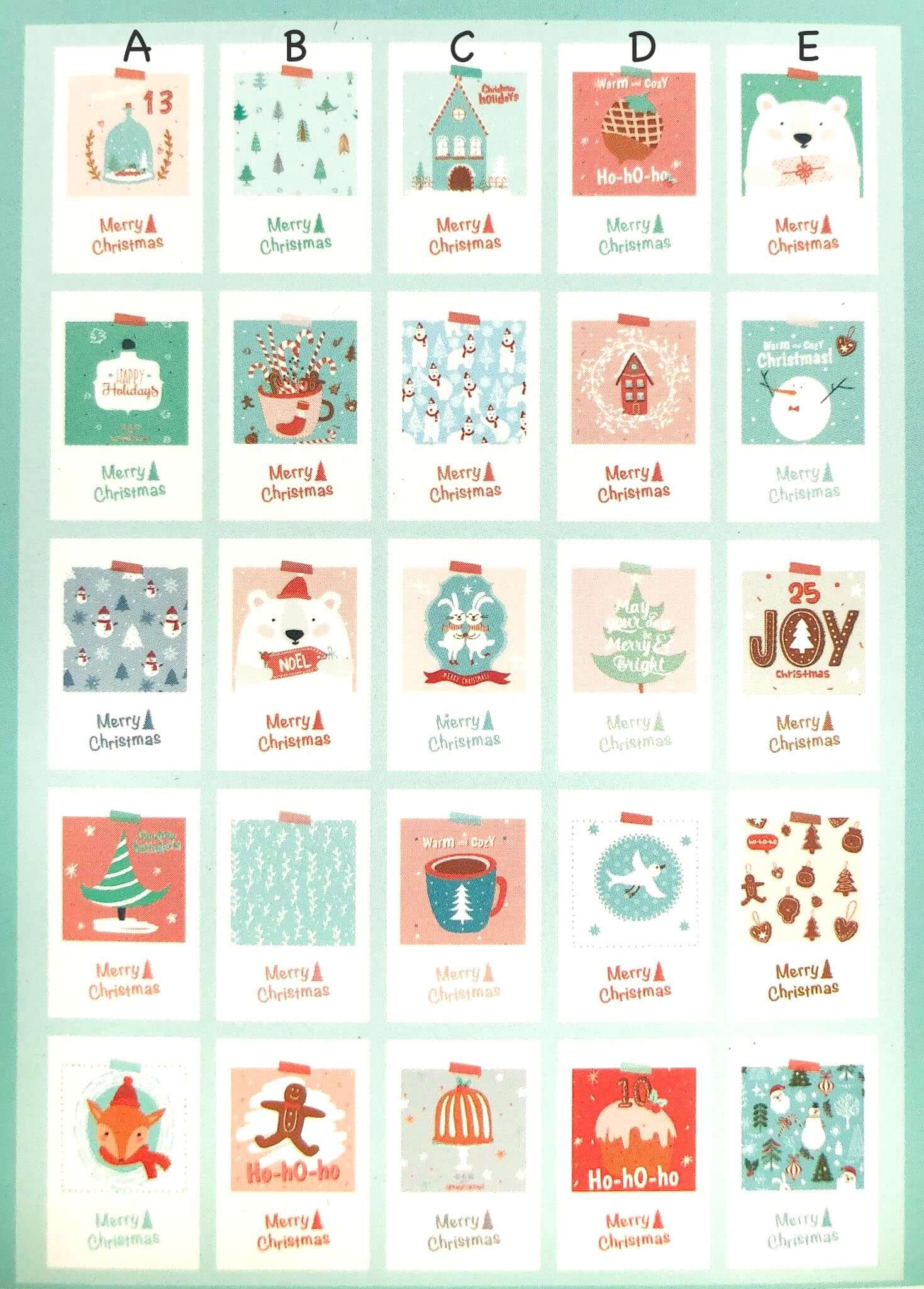 retro vintage style christmas postcard postcards post card cards uk cute kawaii stationery gifts bundle bundles fox snow globe tree bear