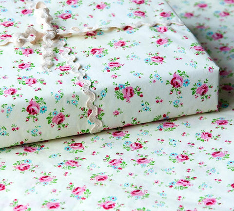 rose sprig patterned tissue paper 2 sheets sample large wrap wrapping paper pretty floral spring uk cute kawaii stationery packaging supplies vintage roses
