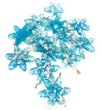 turquoise blue glitter resin snowflake pendant 35mm charm