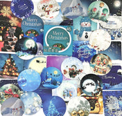 snowy merry christmas mini sticker flakes box of 46 stickers festive snow