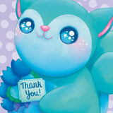 sugarmochi recycled greeting greetings card cards handmade uk cute kawaii gift gifts blue purple turquoise thankyou thank you squirrel art