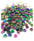 dark rainbow ab iridescent oil on water heart acrylic 8mm beads uk cute kawaii pretty craft supplies