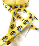 bumble bee yellow 15mm elastic ribbon yard foe ribbons bees